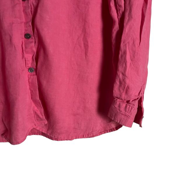 J. Jill Pink 100% Linen Long Sleeve Button Up Shirt Size XS - Picture 5 of 9